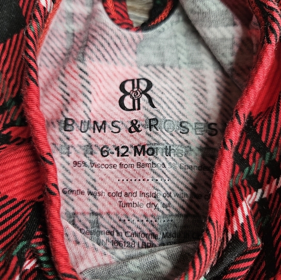Bums & Roses Twirl Dress Red Plaid Size 6-12 Months - Picture 3 of 4